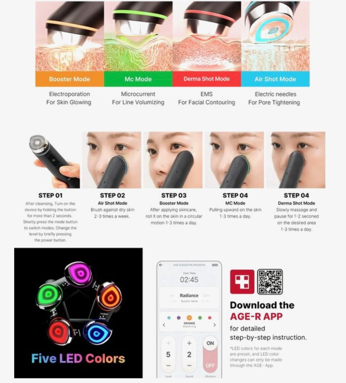 Medicube Age-R Booster Pro Pink Edition – 6-in-1 Gezichtsapparaat met LED & EMS – Roze